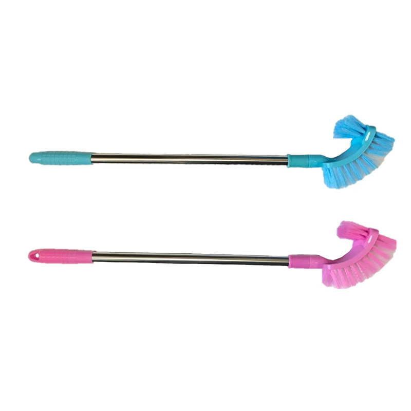 Plastic Double Sided Toilet Cleaning Scrubbing Brush 54 cm - Random Colours