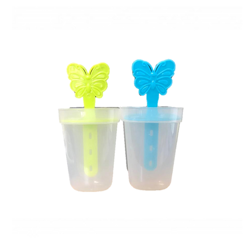 Plastic Ice Popsicle Maker Box 4 Popsicle Molds 8 cm - Random Colour