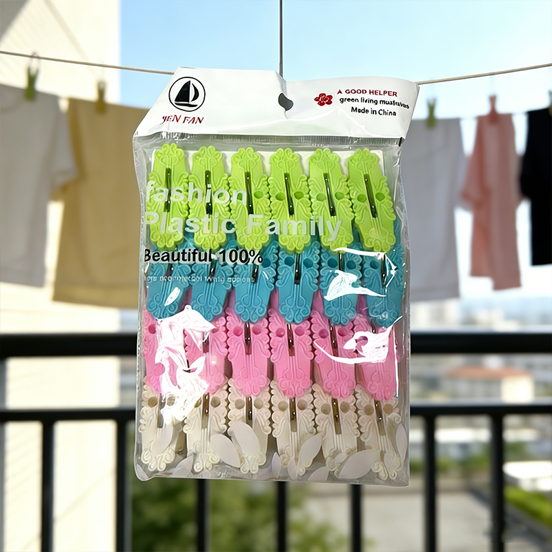 20PCS Plastic Washing Line Clothes Pegs Heavy Duty Clothespins With Anti-Rust Spring 5cm Random Colours