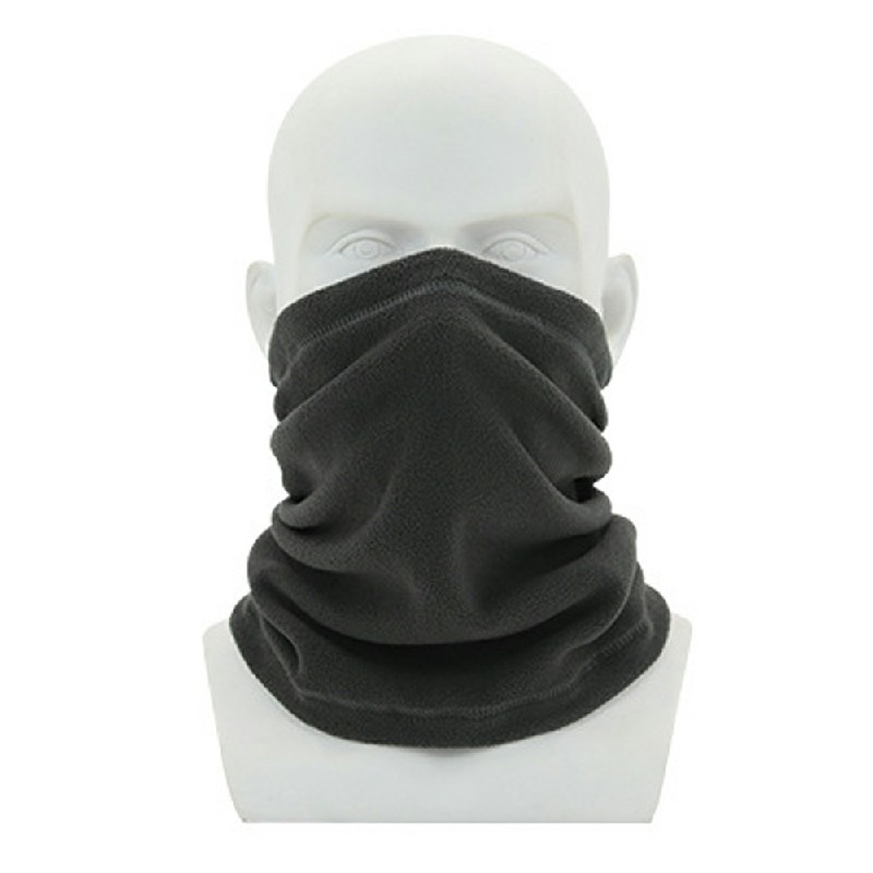 Polar Fleece Thermal Bandana Cycling Winter Face Masks Snood Scarf Neck Tube Warmers - Grey