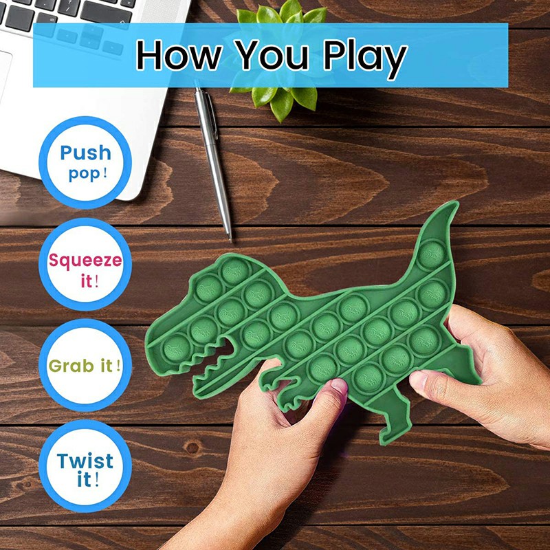 Pop it Fidget a Loud Side and a Quiet Side to Pop - Dinosaur