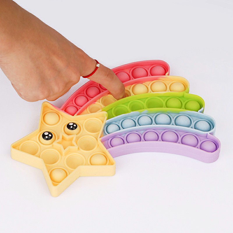 Pop it Fidget a Loud Side and a Quiet Side to Pop - Rainbow Stars