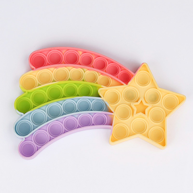 Pop it Fidget a Loud Side and a Quiet Side to Pop - Rainbow Stars