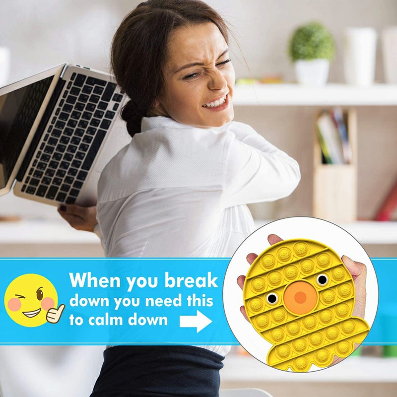 Pop it Fidget a Loud Side and a Quiet Side to Pop Octopus - Yellow