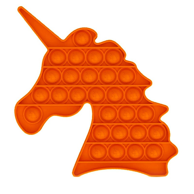 Pop it Fidget Unicorn a Loud Side and a Quiet Side to Pop - Orange