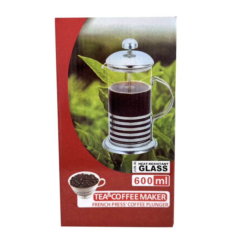 Press Plunger Cafetiere-Stainless Steel 600ml Coffee Maker