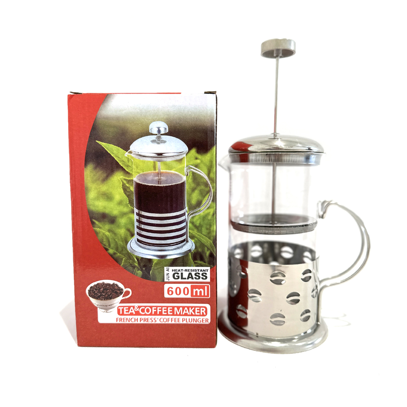 Press Plunger Cafetiere-Stainless Steel 600ml Coffee Maker