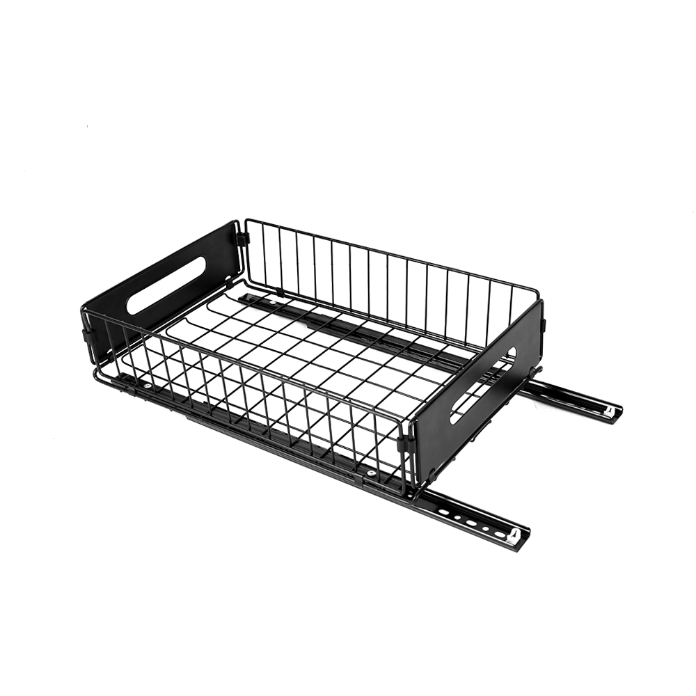 Pull Out Slide Drawer Organizer Tray Cabinet Rack Shelves for Kitchen - Black