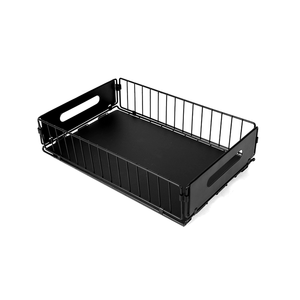Pull Out Slide Drawer Organizer Tray Cabinet Rack Shelves for Kitchen - Black