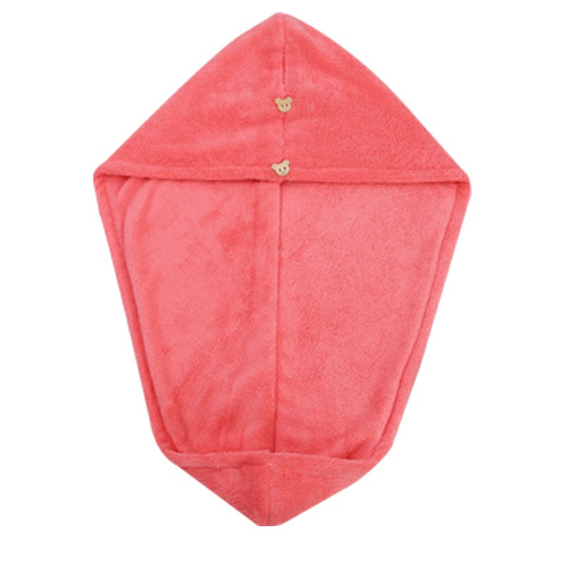 Rapid Drying Towel Dry Hair Cap Coral Fleece Absorbent Shower Cap Quick Drying - Pink