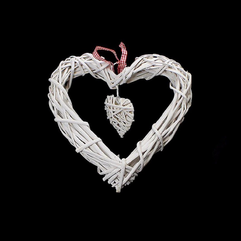 Rattan Heart Wreath Garden Decoration Straw Heart 22 cm