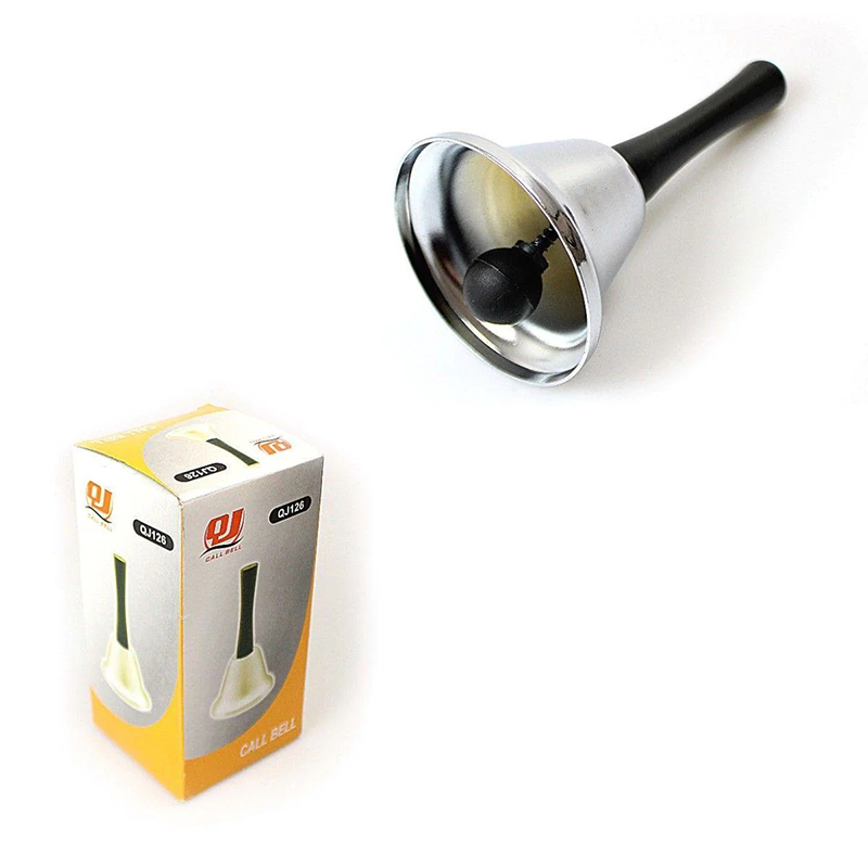Reception Call Bell Handheld Loud Call Service Bell Alarm Metal Tea Hand Bell Clear Sound