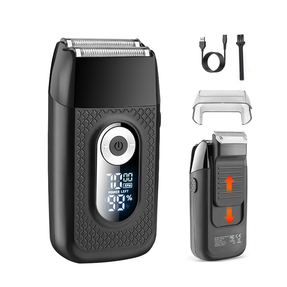 Rechargeable Razor LCD Foil Shaver USB Electric Cordless Shaver Wet/Dry for Men - Internal battery