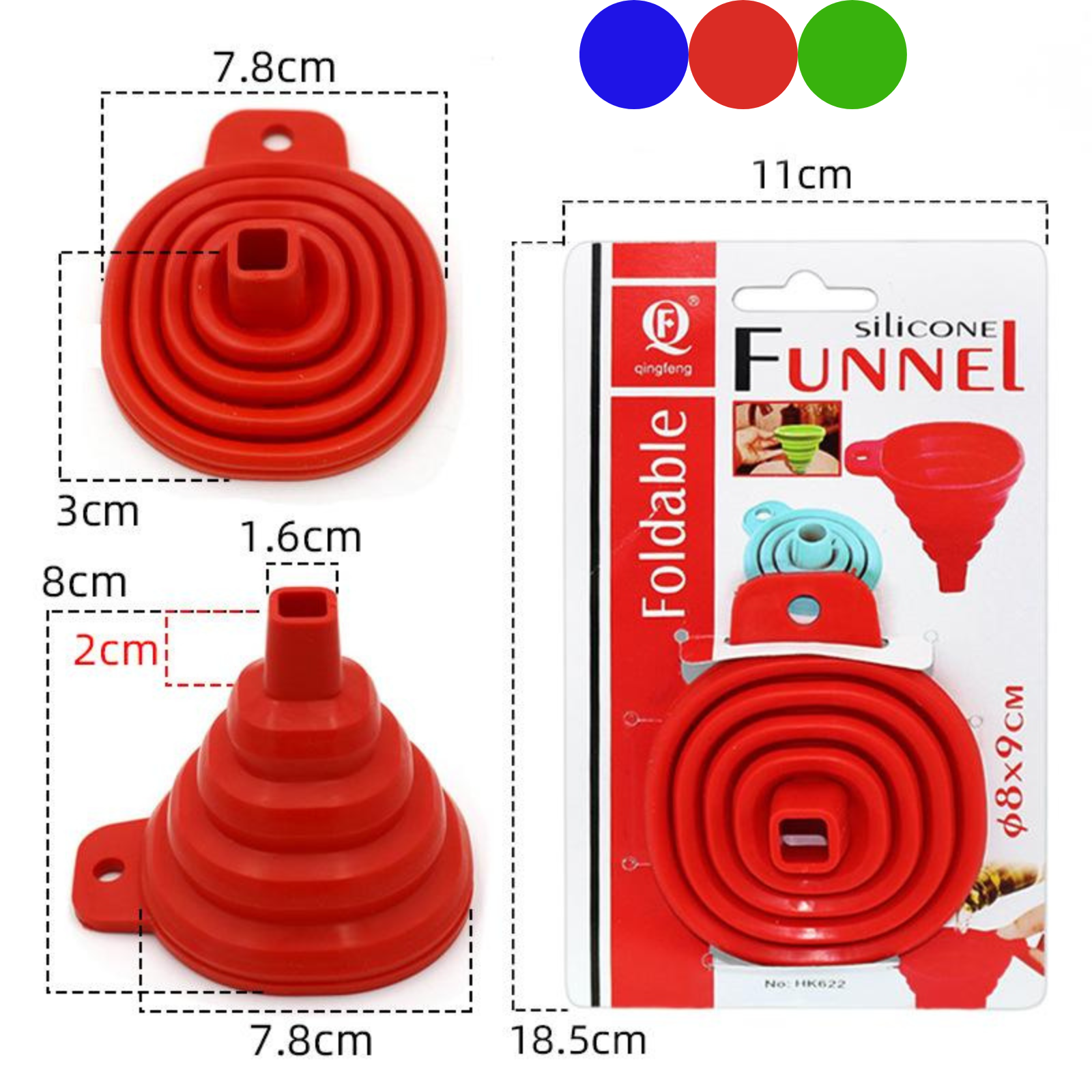 Reusable Silicone Collapsible Funnel – Easy Pouring for Bottles, Jars & Kitchen Use - Random Sent