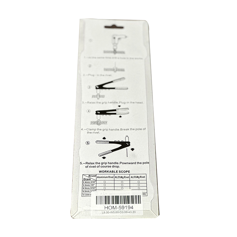 Rivet Gun Riveting Tool Hand Riveter for DIY with 4 Attached Nozzles