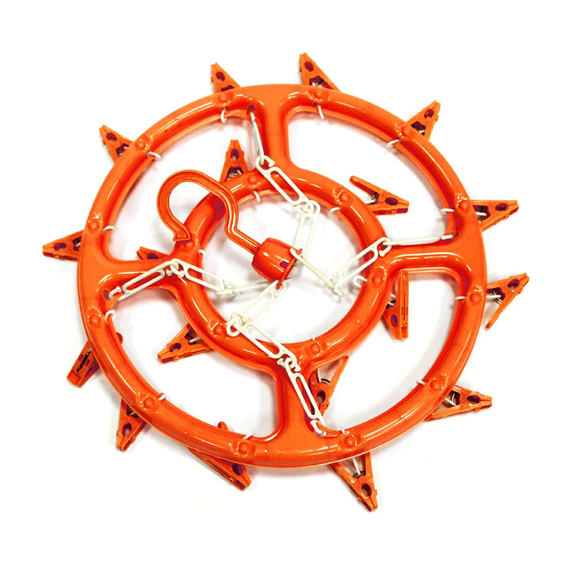 Round Clothes Hanger Hooked Pegs Heavy Duty Washing Line Hanger Home Travel Use Random Colours Random Sent