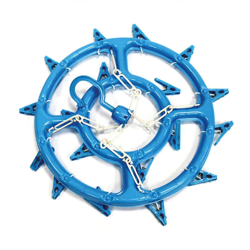 Round Clothes Hanger Hooked Pegs Heavy Duty Washing Line Hanger Home Travel Use Random Colours Random Sent