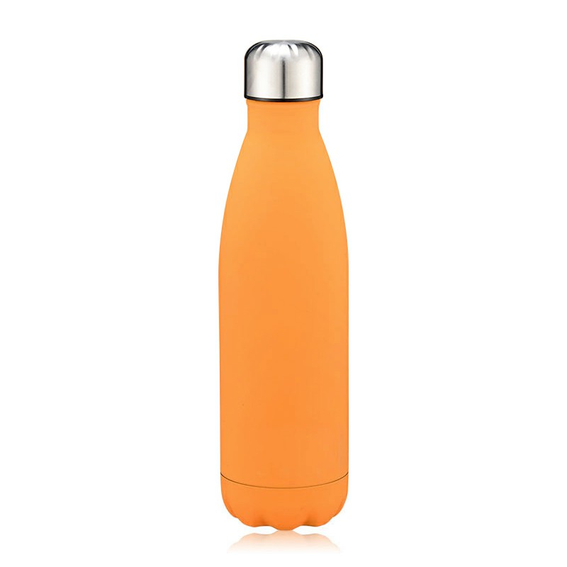 Rubber Paint 500ML Water Flask Stainless Steel Double Wall Vacuum Insulated Keep Hot and Cold Water Bottle - Matte Orange