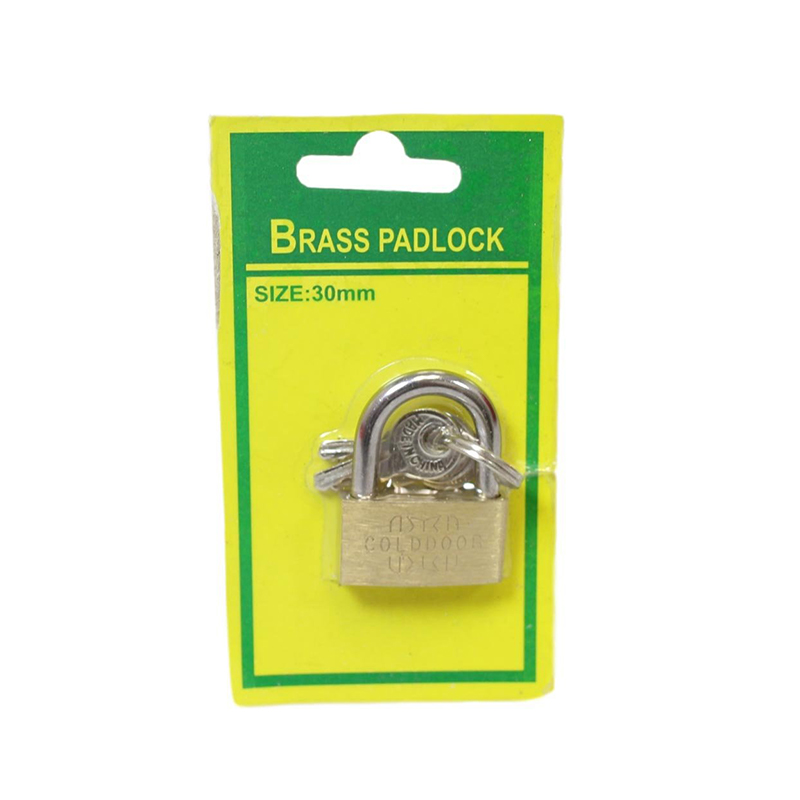 Brass Padlock Diy Home Suitcase Gold Door Padlock With 2 Keys 30mm