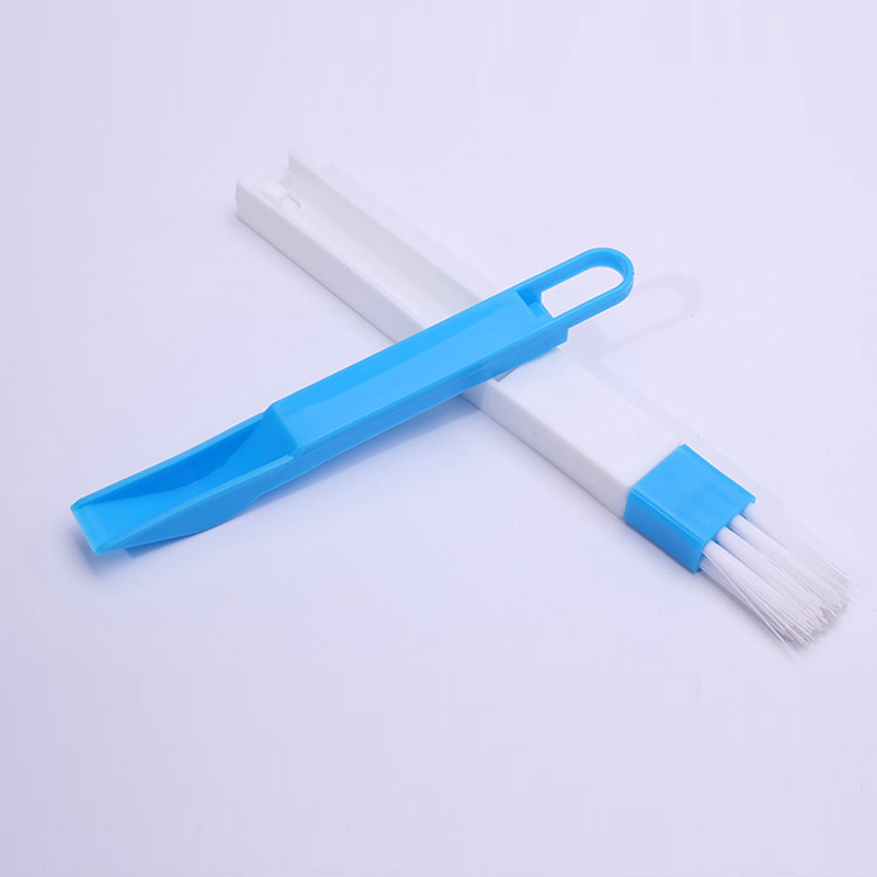 Small Cleaning Brush Household Dustpan Brush Clean Sliding Door Vents Keyboard - Blue