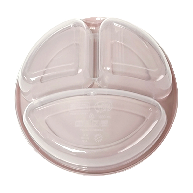 Smart Round 3 Divided Clear Plastic Food Storage Container - Random Colours