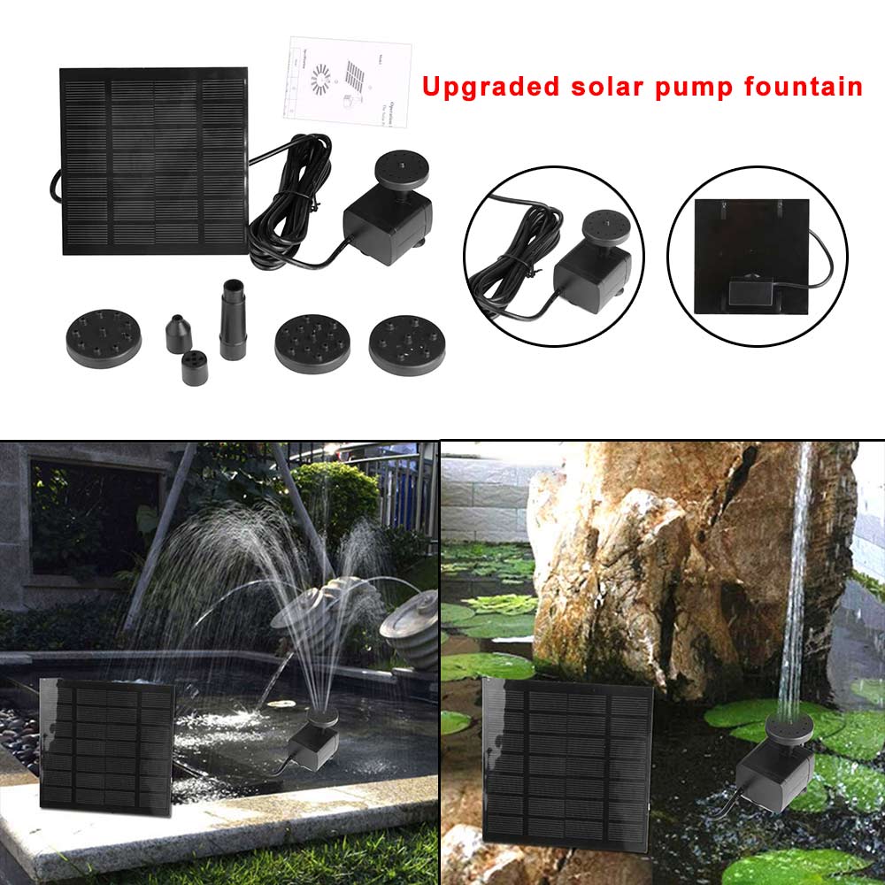 Solar Panel Powered Water Feature Plants Pump Garden Pool Pond Aquarium Fountain.