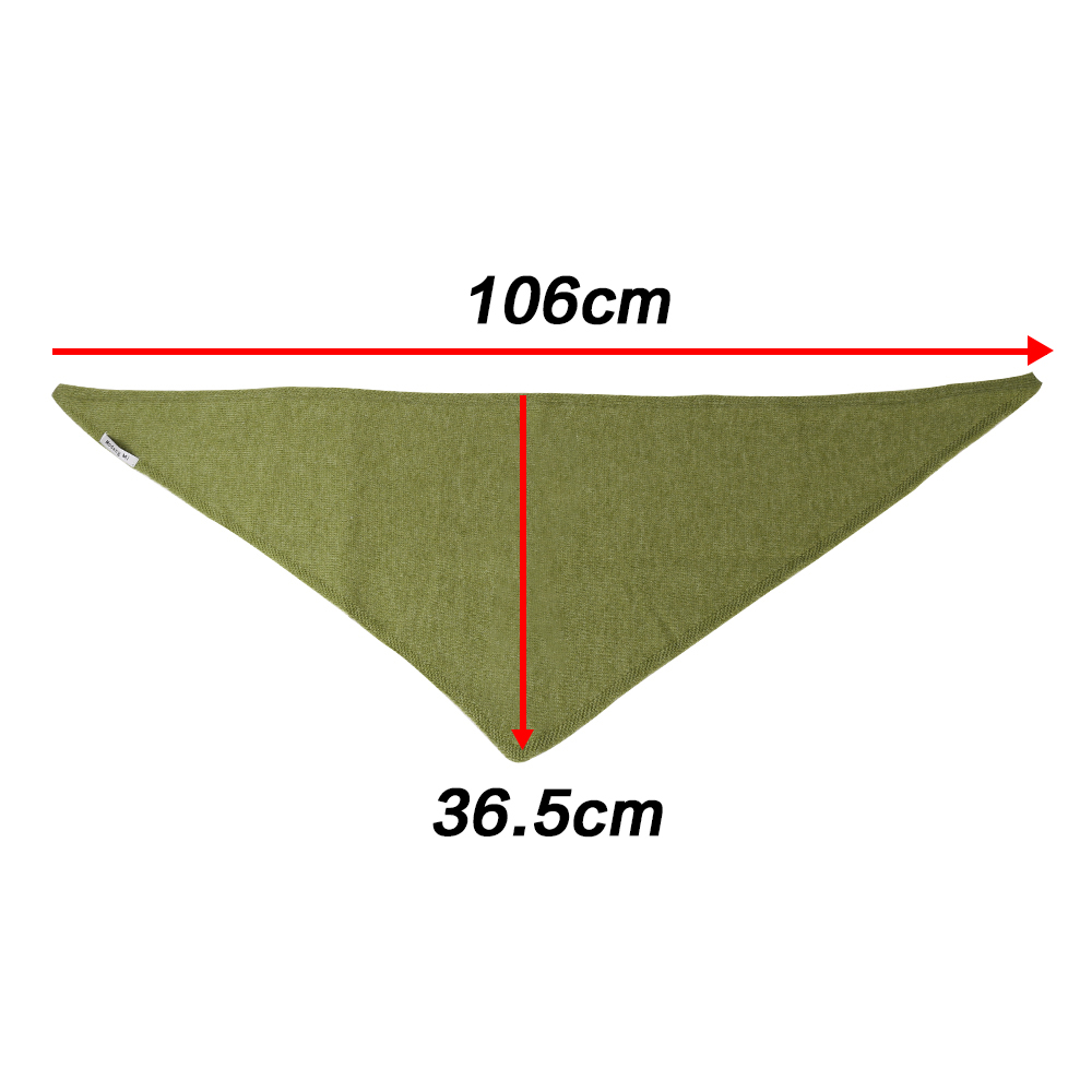 Solid Colour Knitted Triangular Scarf Womens Shawl Warm - Green