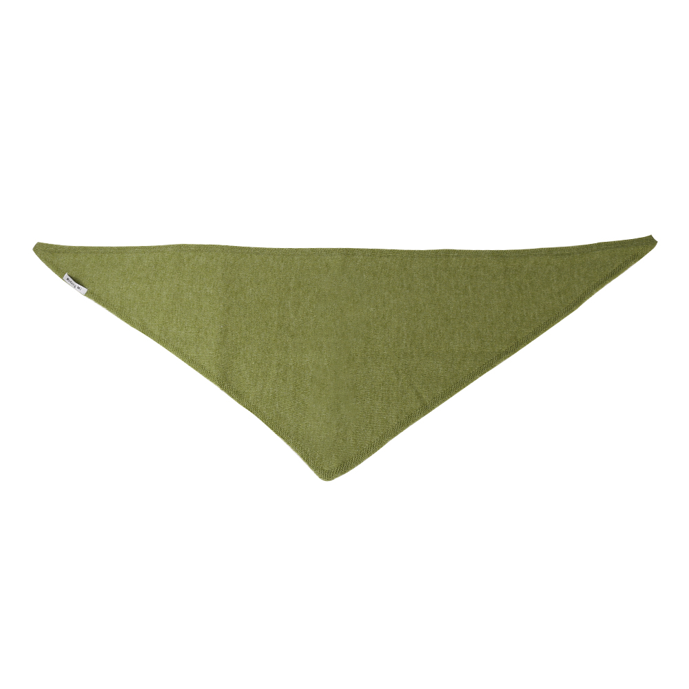 Solid Colour Knitted Triangular Scarf Womens Shawl Warm - Green