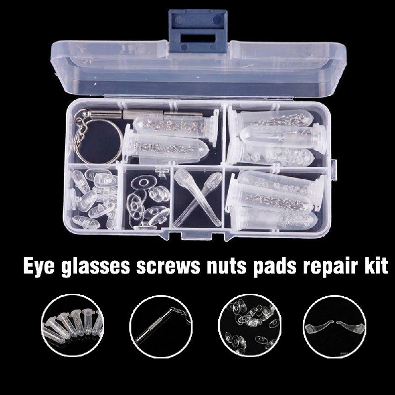Spectacle Glasses Sunglasses Eye Glass Screws Nuts Pads Optical Repair Kit