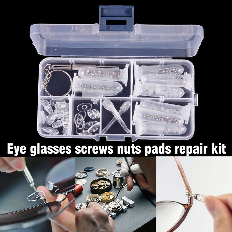 Spectacle Glasses Sunglasses Eye Glass Screws Nuts Pads Optical Repair Kit