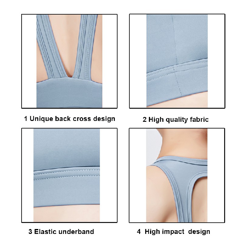 Sports Bra Running Fitness Yoga Bra - Blue L