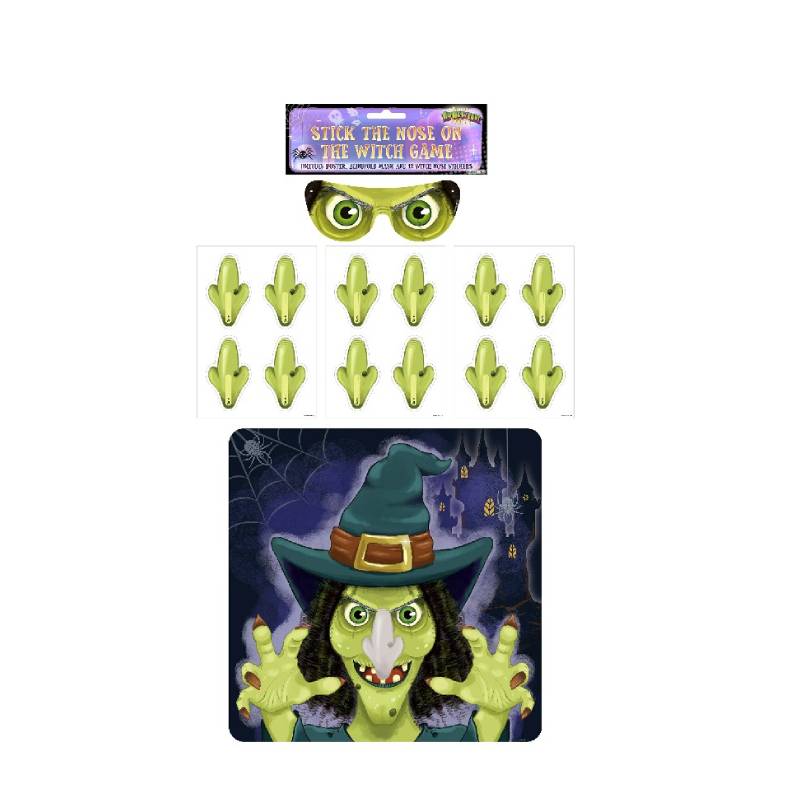 Stick the Nose on the Witch Halloween Game (14 Pieces)