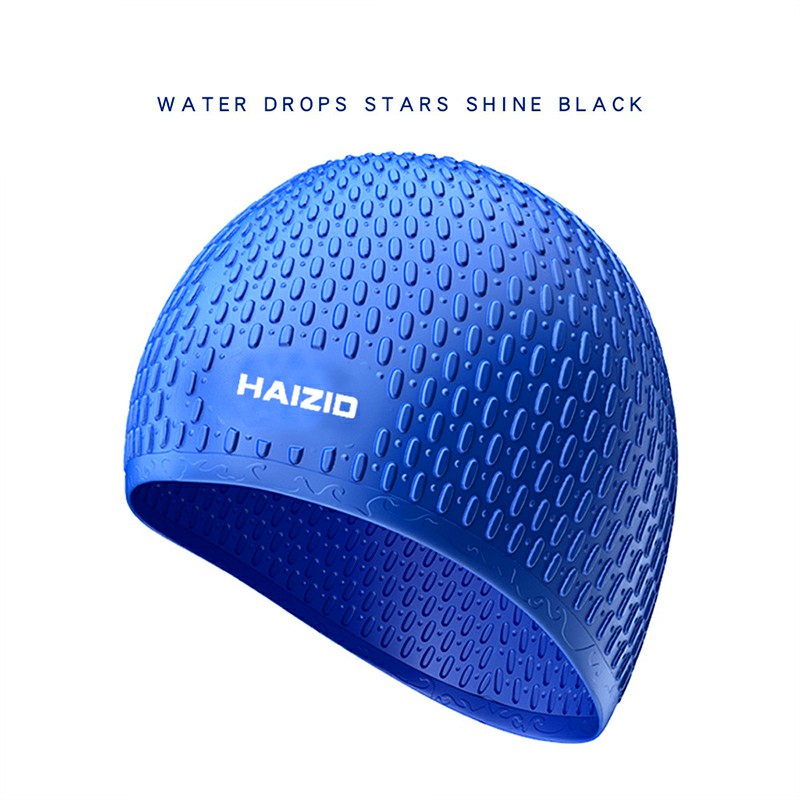 Swimming Pool Cap Silicone Swimming Waterproof Hat for Men and Women - Blue