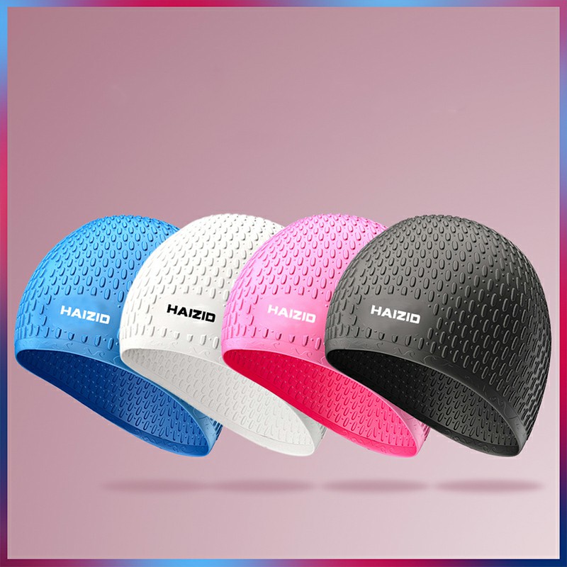 Swimming Pool Cap Silicone Swimming Waterproof Hat for Men and Women - Grey