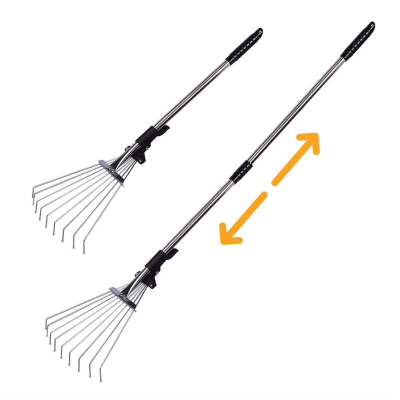 Telescopic Garden Rake Expandable Rake with Non Stick Handle 23cm x 70cm