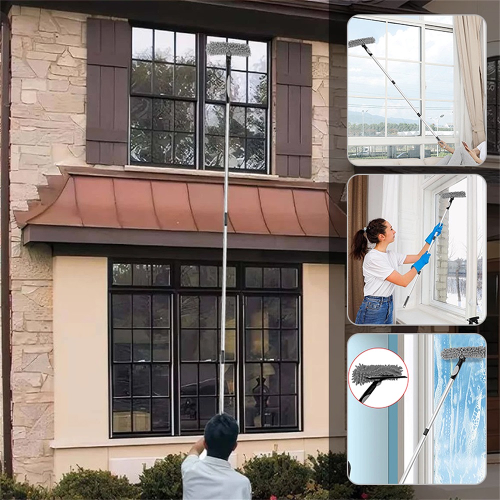 4.5m Telescopic Squeegee Cleaner Window Glass Cleaning Kit Extendable Pole