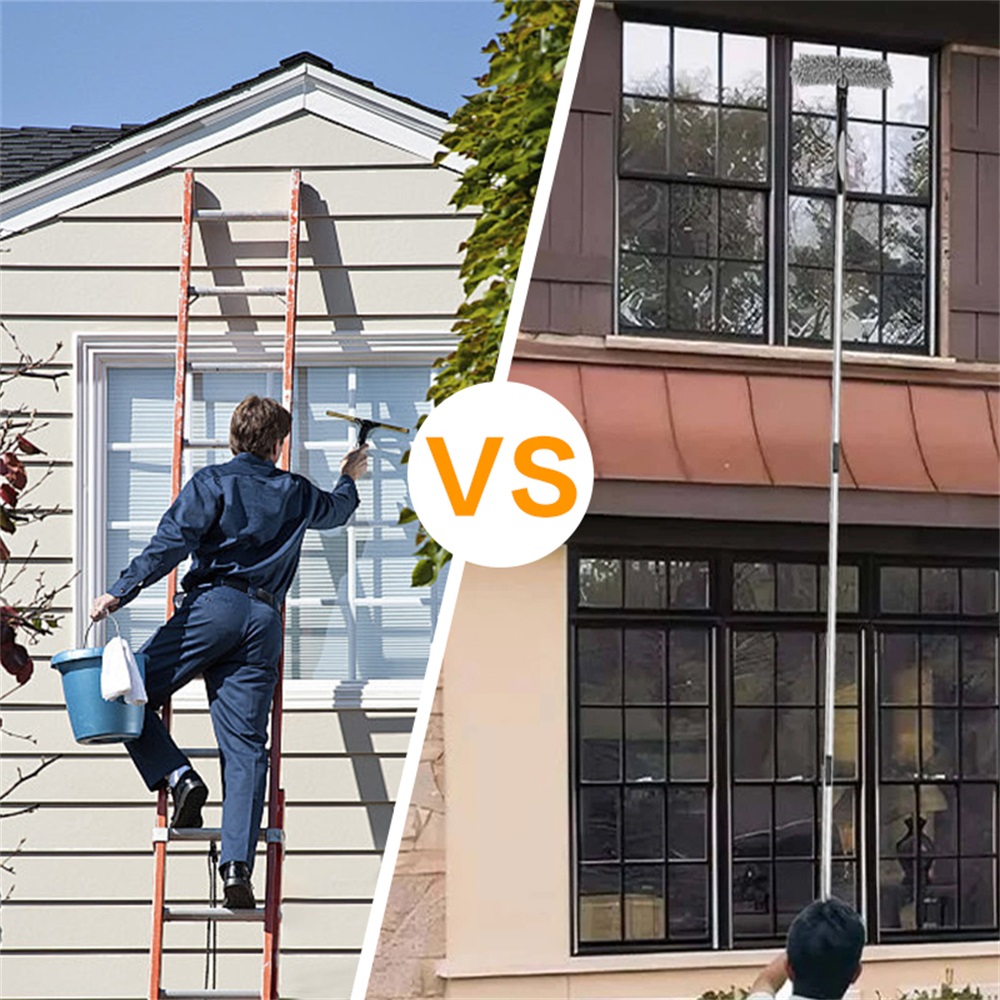 4.5m Telescopic Squeegee Cleaner Window Glass Cleaning Kit Extendable Pole