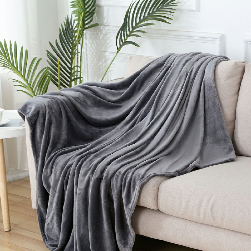59 x 78.7 Inch Throw Blanket Fleece Large Soft Warm Sofa Bed Throw Single Double King Grey