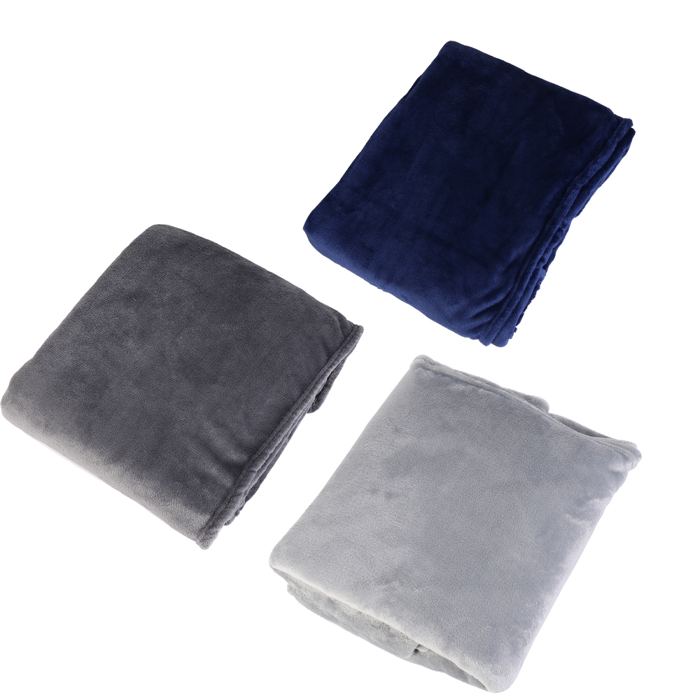 Throw Blanket Fleece Large Soft Warm Sofa Bed Throw Single Double King - Navy