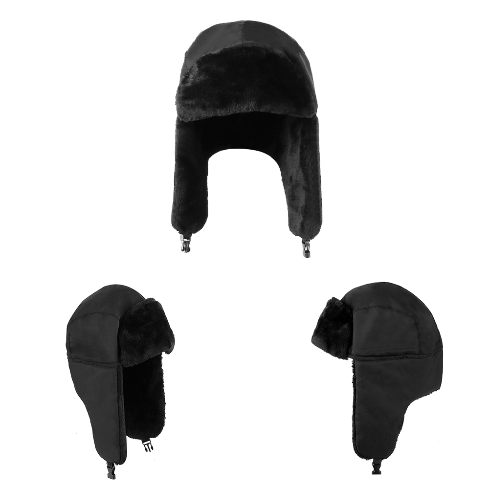 Trapper Hat Winter Fleece Warm Cap with Ear Flaps Faux