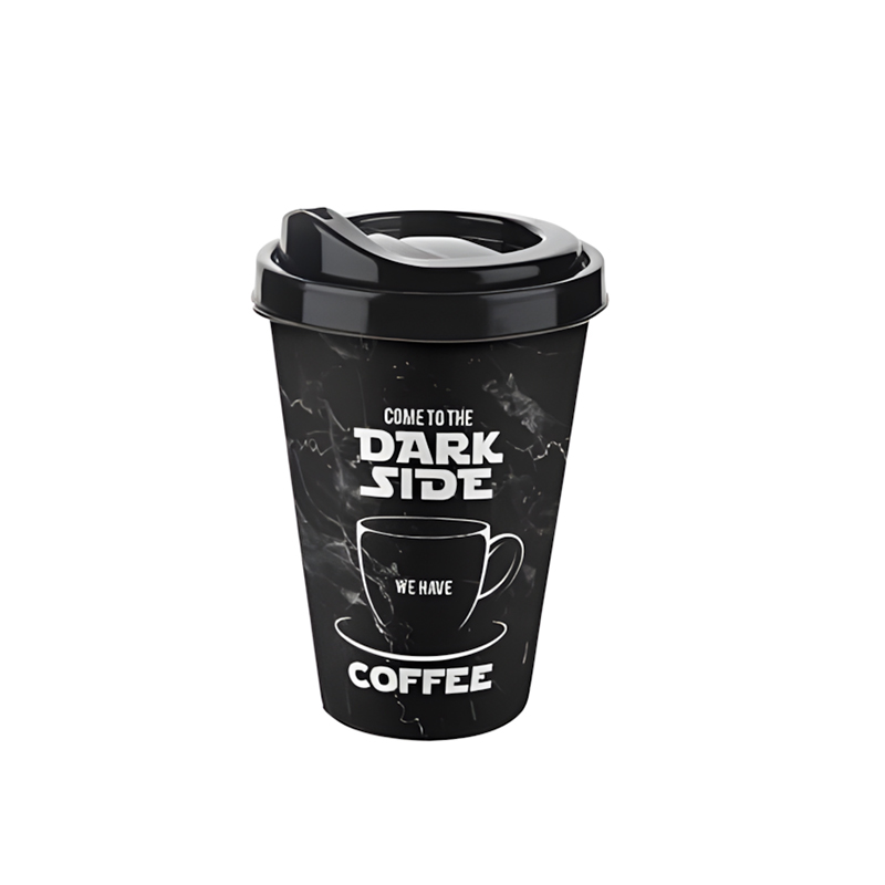 TTZ Plastic Reusable Travel Coffee Cup 400ml Assorted Designs