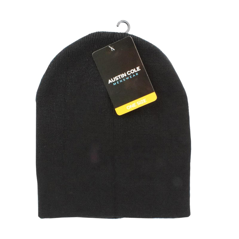 Unisex Men Women Winter Beanie Hat Warm Hat One Size Black