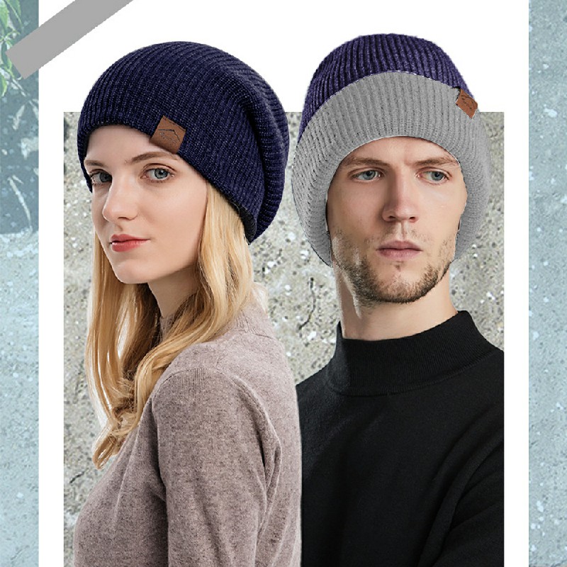 Unisex Winter Knitted Hat - Navy