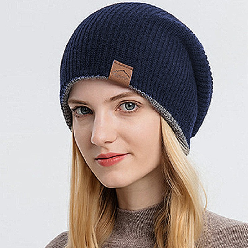Unisex Winter Knitted Hat - Navy