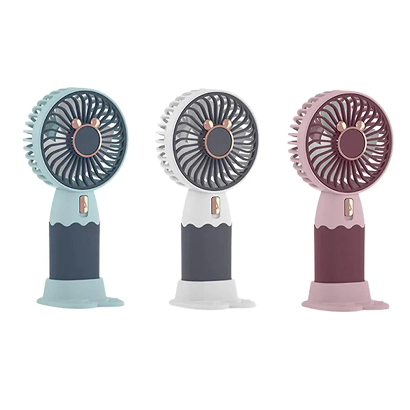 USB Rechargeable Mini Hand Fan with Stand 15 cm - Random Colour