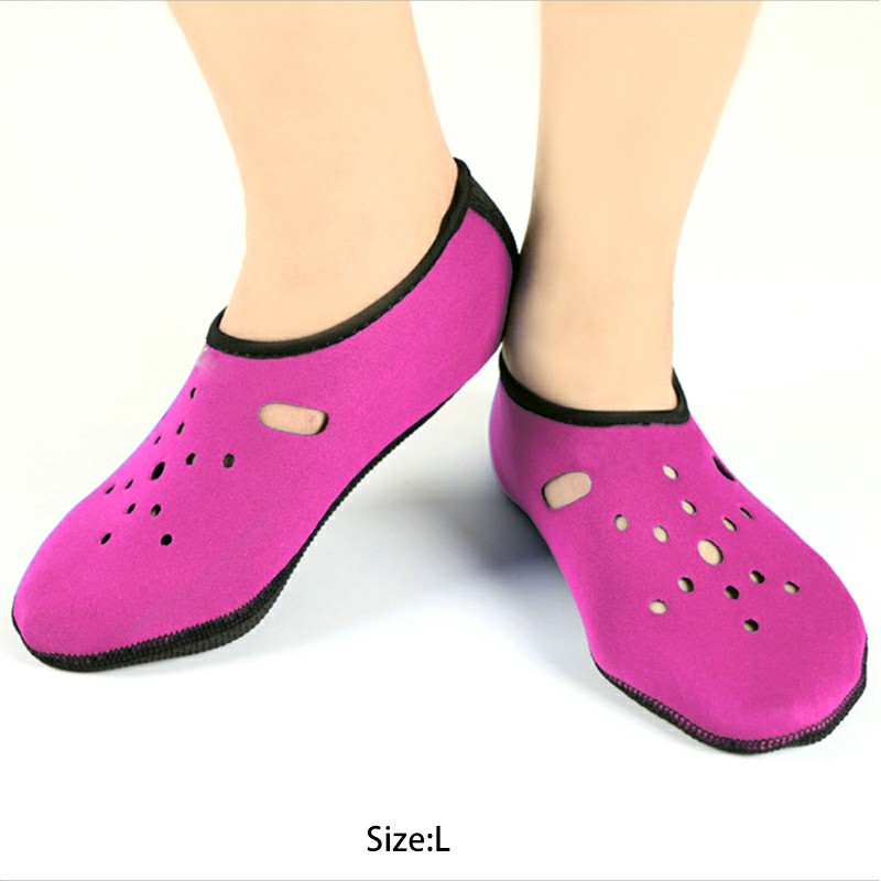 Water Sports Snorkeling Socks 3mm Neoprene Diving Scuba Surfing Swimming Socks Size L - Rose Red