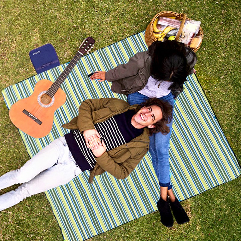 Waterproof Picnic Blanket Camping Mat Outdoor Beach Hiking Park Grass Travel Rug - Green