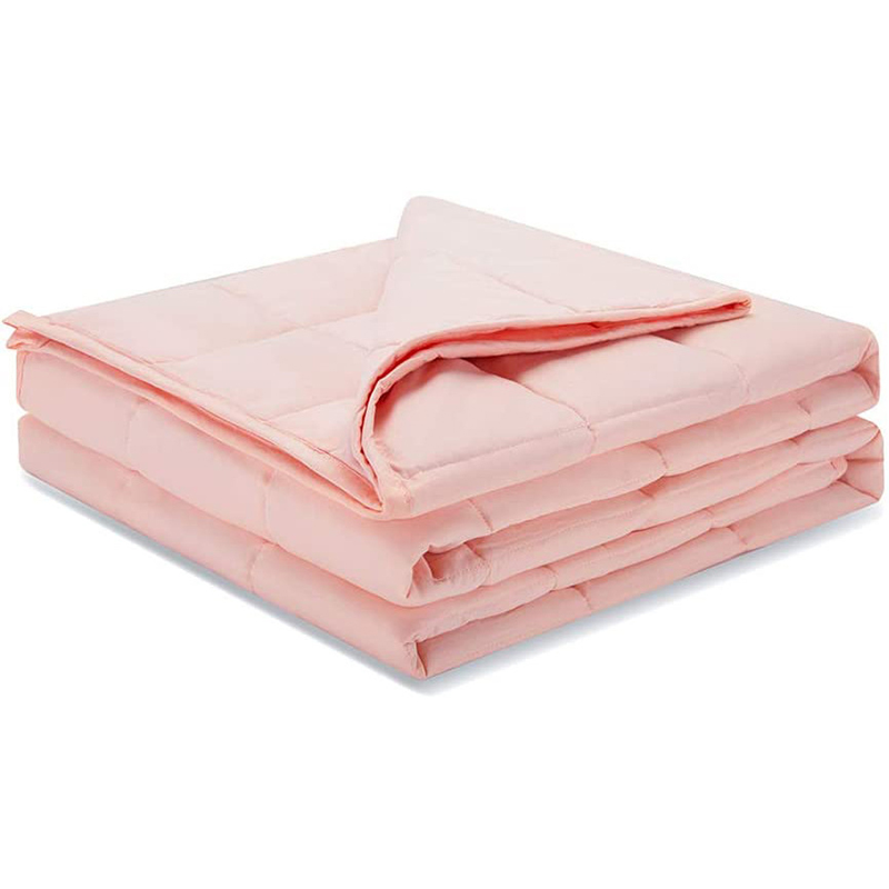 Weighted Blanket 17lbs 60"x80" Pink Breathable All-Season Throw Blanket for Adults