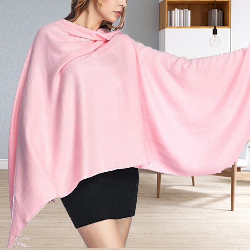 Winter Cashmere Scarf Cotton Blend Shawl Soft Large Warm Neck Wrap Scarves - Navy