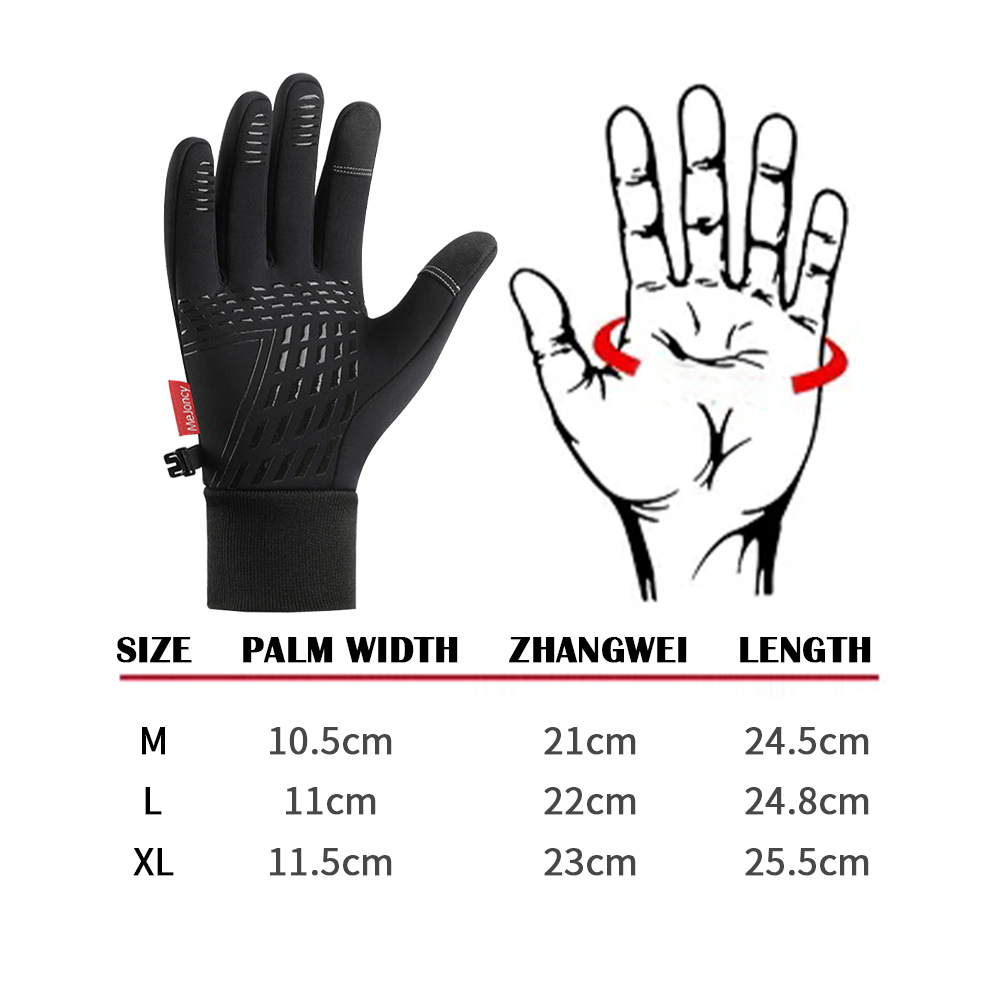 Winter Waterproof Touch Screen Windproof Thermal Gloves Winter Warm Gloves - L